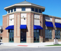 blue commercial awnings