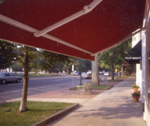 view from under commercial awning