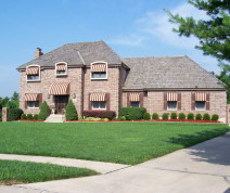 residence with window awnings