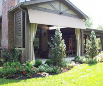 residential backyard patio awning