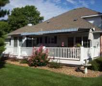 residential backyard deck awning