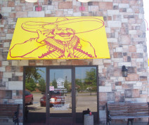 commercial awning with image on it