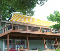 residential backyard retractable deck awning