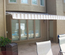 residential backyard retractable awning