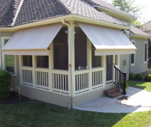 residential awning in backyard