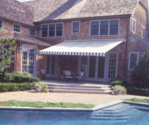 residential awning near backyard pool