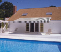residential awning near backyard pool